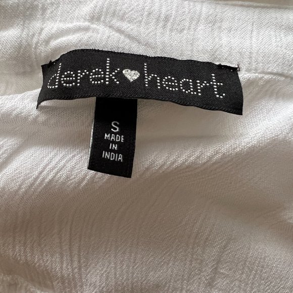 DEREK HEART White‎ Button Down Bohemian Shirt (S) - Picture 5 of 8